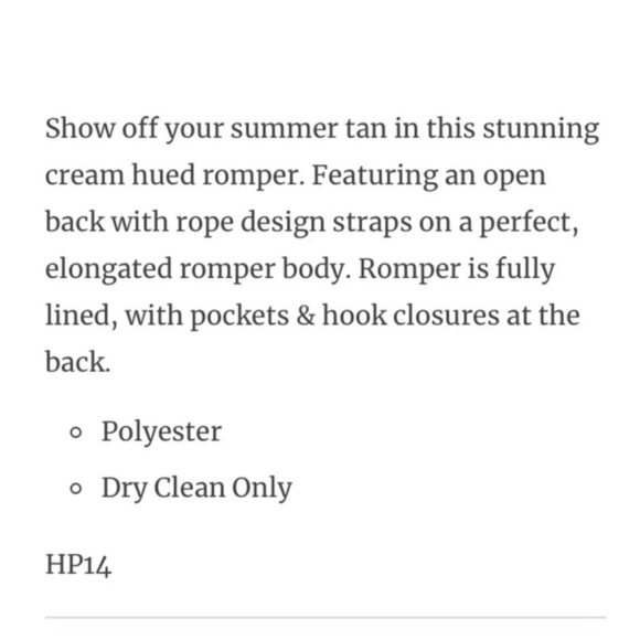 Dainty Hooligan Women Tide Rope Ivory Romper Open Back Halter Size Medium New - Picture 15 of 16